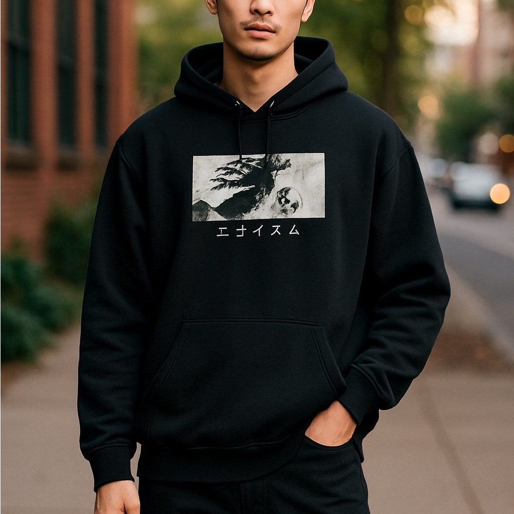 Black Graphic Hoodie